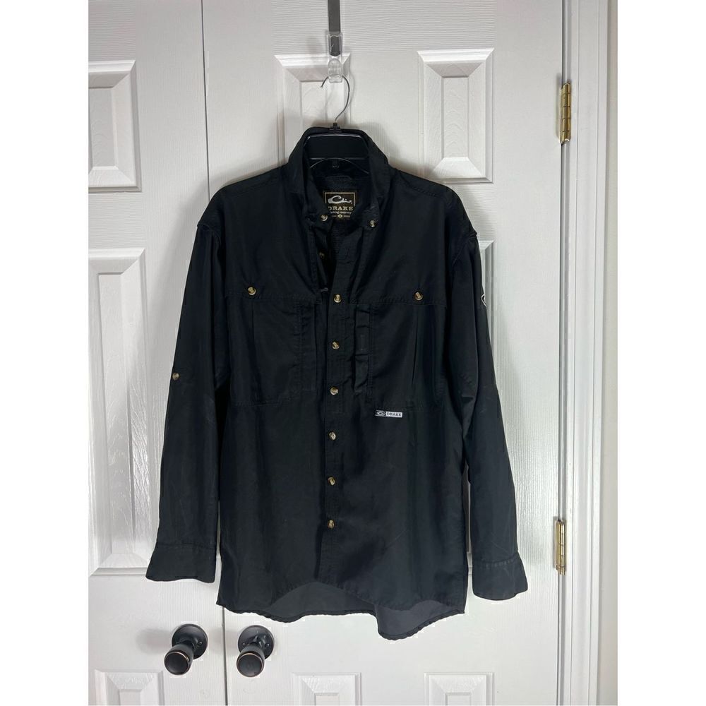 Drake Mens Black Button Up Shirt Size Small